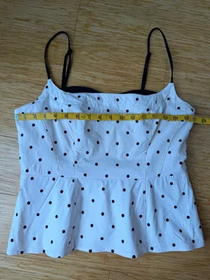 Maeve Anthropologie Peekaboo Corset Polka Dot Peplum Tank Top M thumbnail 9