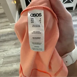 ASOS River Island Pink Asymmetric Lapel Wrap Midi Dress in‎ coral size 2 NWT thumbnail 5