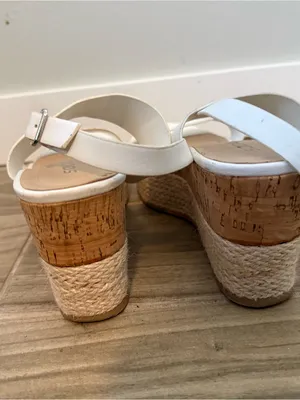 Soda White Two-Strap Slingback Sandals thumbnail 3