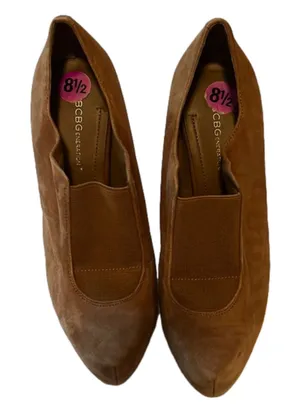 BCBGeneration Brown Suede Heels Women's Size 8.5 thumbnail 1