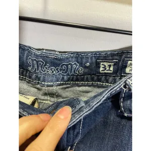 Miss Me Wide‎ Leg Jeans Womens 31 Blue Embellished Flap Pocket Y2K JS5148W4 thumbnail 5