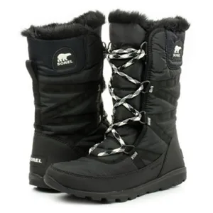 Sorel Women’s Whitney Tall Lace II Boot Black Waterproof Boots Women’s Size 5 thumbnail 1