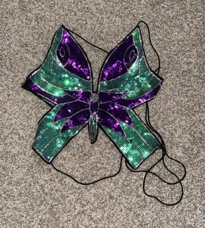 Sequin butterfly crop top Purple Size undefined thumbnail 1