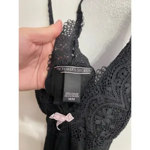 Victorias Secret Y2K Black Lace Babydoll Chemise Nightgown Slip Dress Size M thumbnail 4