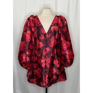 NWT!! Anthropologie BHLDN Aliana V Neck Floral Organza Mini Dress Large thumbnail 9