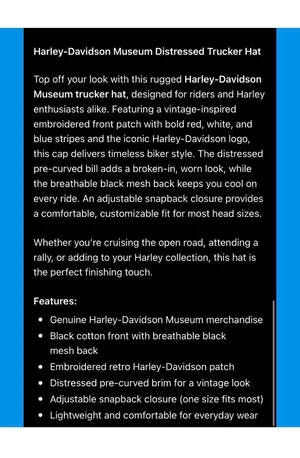 Harley-Davidson Hat thumbnail 5