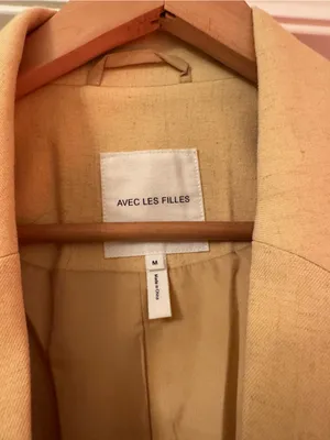 Avec Les Filles - Tailored Belted Women's Blazer Jacket - Cream thumbnail 7