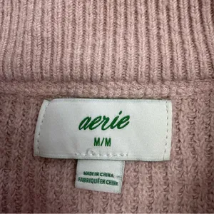 Aerie Light Pink Ribbed Knit Pullover Sweater thumbnail 4