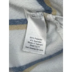 SO Women White Striped Mock Neck Cropped Knit Sweater Navy Mustard XS thumbnail 6