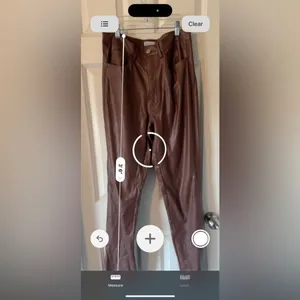 Danielle Bernstein WeWoreWhat Croc Ankle Flare Brown‎ FauxLeather Pant Size27/4 thumbnail 5