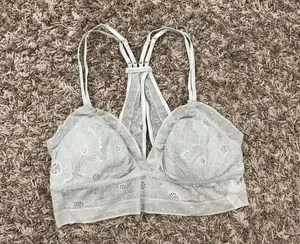 Aerie floral lace strappy bralette with ruffled edges thumbnail 2