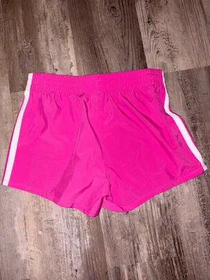 Adidas Youth Hot Pink 3-Stripe Shorts-Size XL (16) Youth/XS Adults thumbnail 2