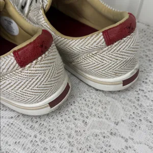 Twisted X Blend 85 tan white herringbone embroidered boat shoes sneakers sz 8 thumbnail 5