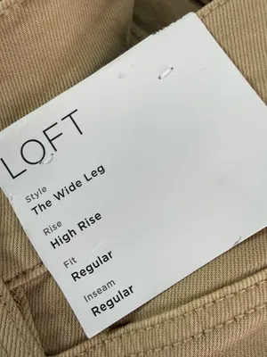 LOFT The Wide Leg High Rise Jeans Size 26 Tan Khaki Regular Fit thumbnail 7