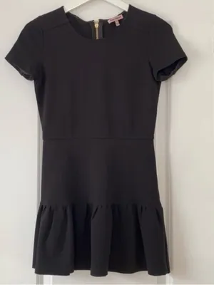 Juicy Couture Pointe Dress Mini black dress XS Vintage gold zipper in back thumbnail 3