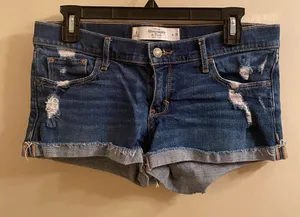 Abercrombie & Fitch blue jean shorts thumbnail 1
