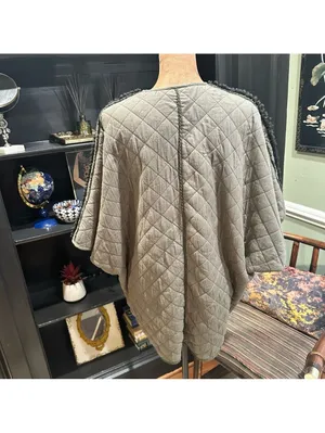 Anthropologie BL^nk London Quilted Faux Fur Jacket – Moss Green – Boho Beaded thumbnail 6
