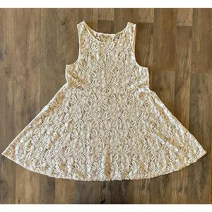 Free People Sleeveless Lace Overlay Dress Sheer Trapeze Flare Coverup Size Large thumbnail 4