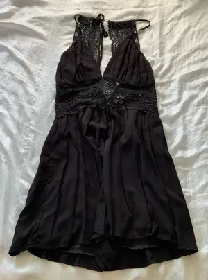 Francesca's Black Lace Romper thumbnail 1