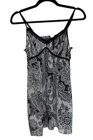 Apt 9 Intimates Y2K Whimsigoth Paisley Babydoll Split Front Cami Tank - Size L thumbnail 1