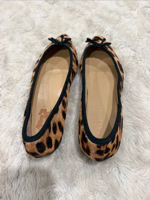 Talbots classic leopard-print pointed toe calf hair ballet flats Woman Size 6.5 thumbnail 4