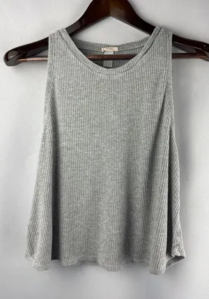 Women’s Eberjey Small Light Gray Ribbed Tank Top thumbnail 1