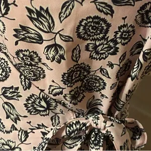 J. Crew Pink and Black Floral Midi Dress thumbnail 5