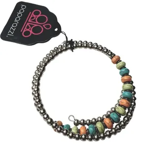 Paparazzi Multi-Layer Beaded Stackable Infinity Wrap Bracelet Silver Earthy New thumbnail 1