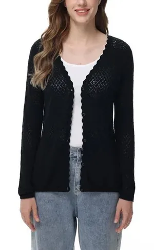 Frye Women's Pointelle button front Cardigan nwt thumbnail 1