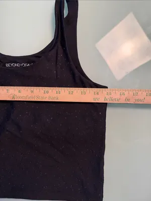 Beyond Yoga Black Speckle Crop Tank size large thumbnail 3