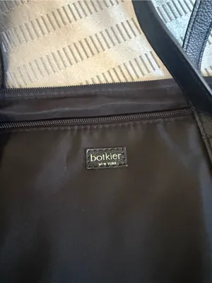 Botkier New York Bond Black Nylon Tote Bag Leather Trim Side Zip Detail thumbnail 3
