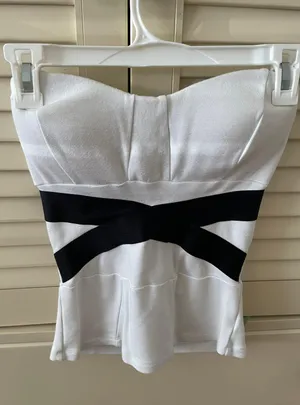 White Formal Strapless Top thumbnail 1