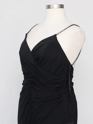 Mac‎ Duggal - Faux Wrap V-Neck Open Back Gown 26695 thumbnail 11