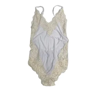 FREE PEOPLE x HAH Bodysuit S Backless Lace Formfiting Retro Feminine Cottage NWT thumbnail 8