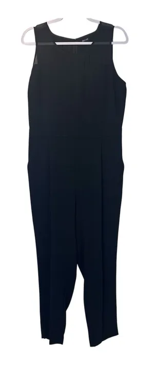 Madewell Size-10 Womens Jumpsuit Black‎ Sleeveless Silk Yoke Formal thumbnail 1
