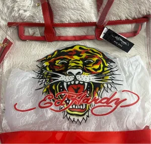 Ed Hardy Clear PVC Tattoo Tiger Carry All Tote With Matching Wallet thumbnail 4