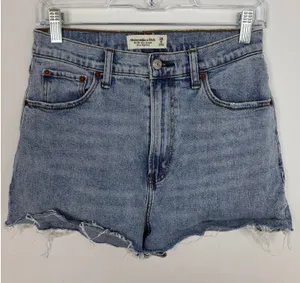 Abercrombie & Fitch The 90s Slim Straight Ultra High Rise Denim Shorts Size 28/6 thumbnail 1