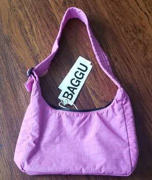 Baggu Extra Pink Chic Coquette Y2K Preppy Edgy Feminine Mini Nylon Shoulder Bag thumbnail 1