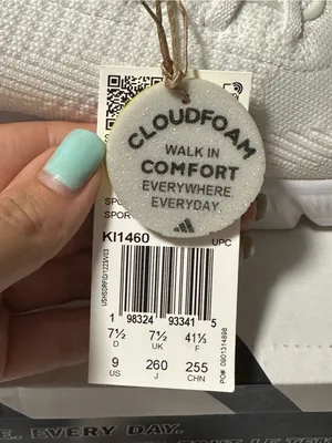 adidas Women’s White Knit Athletic Sneakers - Cloudfoam Flex thumbnail 7