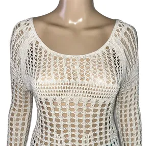Free People Annabelle Crochet Knit Sweater thumbnail 6