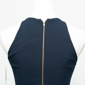 Betsy‎ & Adam Arielle Scuba Crepe Ruffle Slit Gown Navy Size 2 thumbnail 8