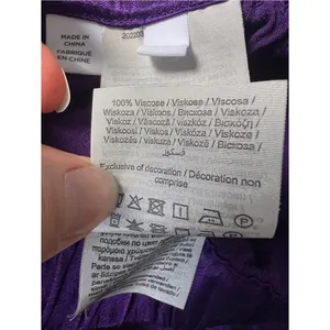 SELECTED Femme Purple Satin Midi Skirt Side Slit Drawstring Waist Size Small thumbnail 6