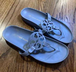 Tory Burch Miller Cloud Lite Thong Sandals Blue Size 8.5 thumbnail 1