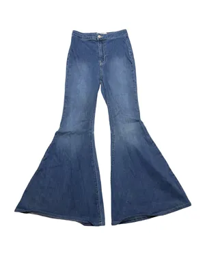 💙✨‎ FREE PEOPLE We The Free Just Float On Flare Jeans 27 Jericho Blue ✨💙 thumbnail 2
