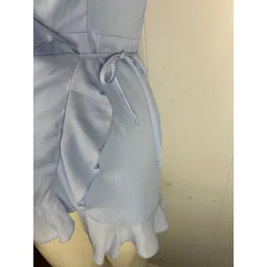 Superdown Areanna Ruffle Wrap Mini Dress In Baby Blue Size XS thumbnail 5