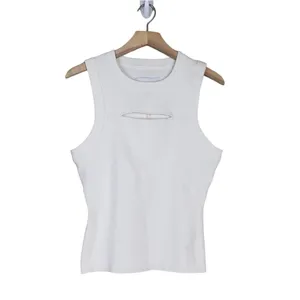 Pistola Womens L Nella Cashmere Blend Cutout Tank in White NEW thumbnail 2