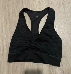Seamless Racerback Sports Bra - Black thumbnail 1