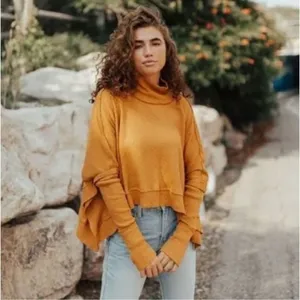 Free People We The Free Moon Daisy Pullover – Size Medium – Sunbaby Yellow thumbnail 9