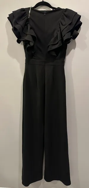 Entro Wide Leg Ruffle Sleeve Jumpsuit thumbnail 5