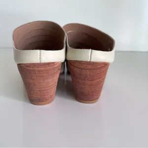 FORTRESS OF INCA Gaby‎ Ivory Leather Mules Heels Sandals thumbnail 4
